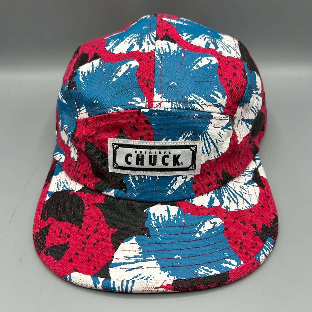 Original Chuck 5 Panel Hat Men Red Blue Floral Strap Back Cap Cotton
